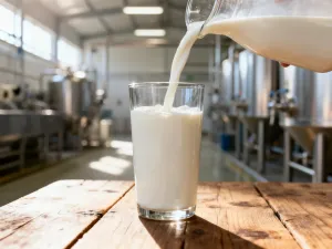 Uśmiechnięta kobieta przygotowuje zdrowy posiłek w nowoczesnej kuchni, promując zasady zdrowego odżywiania.